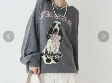 jouetie DOG 자카드 루즈 니트