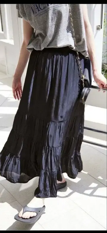 SLOBE IENA 레이온 크레이프 캉캉 스커트