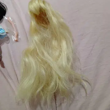 금발의 긴 머리 가발 하르모니아 블룸 등