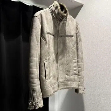 velvet fur zip blouson