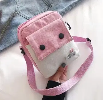 고양이 디자인 숄더백 핑크