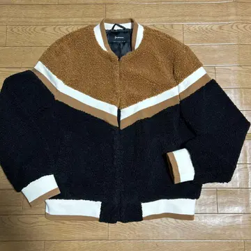 플리스 봄버 자켓 컬러 블록