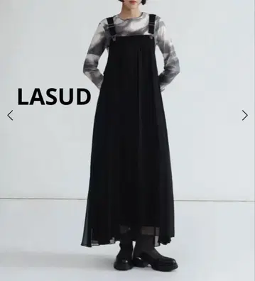 [ 새상품 ] LASUD 레이스업 디자인 오버롤 스커트 쉬폰 야마다야