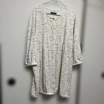 코튼 화이트 프린트 셔츠