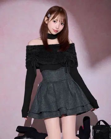 슬림 레그 울 스커트