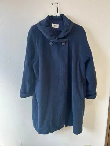 francised 네이비 롱 코트 레트로