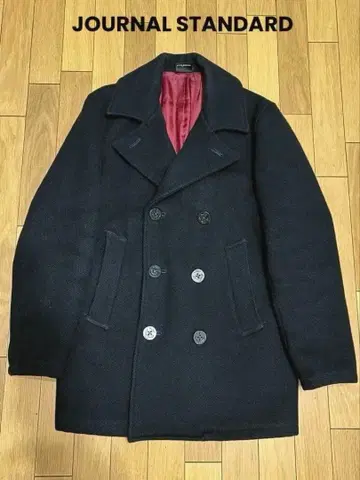 저널 스탠다드 P 코트 네이비 빨간색 안감 맥스 8 버튼