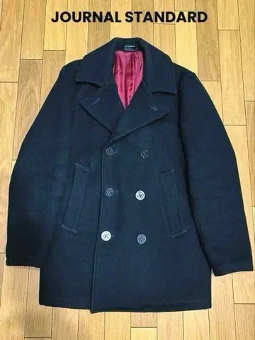 저널 스탠다드 P 코트 네이비 빨간색 안감 맥스 8 버튼
