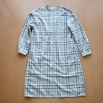 듀세 원피스 체크 무늬 그레이 계열 플란넬 소재 길이 95cm
