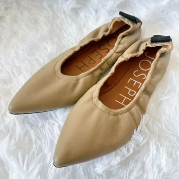 JOSEPH 베이지 스틸레토 플랫슈즈 36 가죽