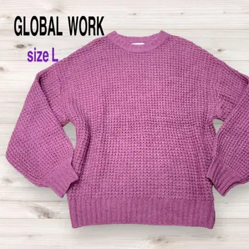 GLOBAL WORK 핑크 니트 스웨터 L [새상품급]
