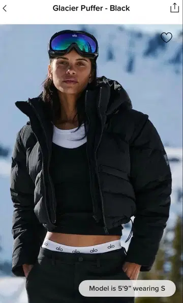 alo Glacier Puffer BLACK XS