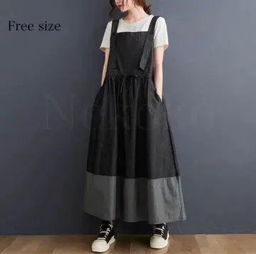 데님 살로펫 오버롤 스커트 올인원 오버롤 가을/겨울