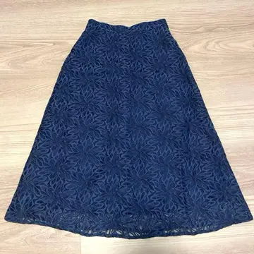 any SiS 워셔블 컬러 패턴 레이스 스커트 M 네이비