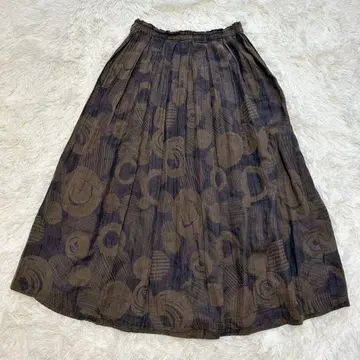 Plantation 플레어 스커트 M 꽃무늬 면 코튼 허리밴딩