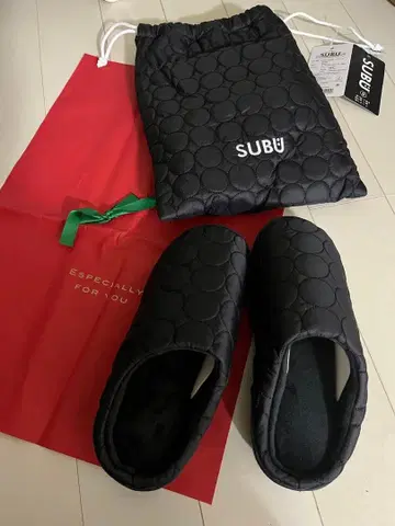 미사용 새상품 SUBU 도트 무늬 블랙 수납 봉투 포함 사이즈 0 기프트