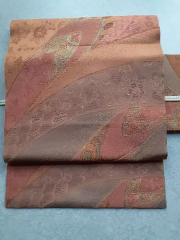 스와토 자수 나고야 오비 순수 실크 미사용