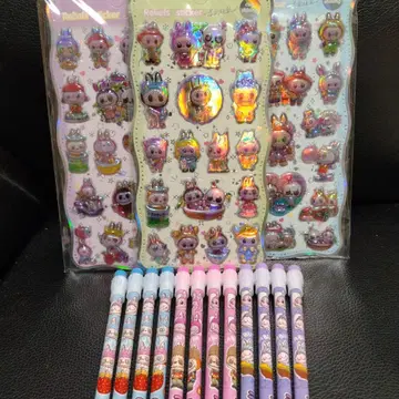 러브브 총 4점 세트 씰 3점 지우개 달린 연필 1다스 익명 배송