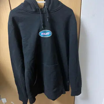 HUF 블랙 후드 부착 후드티 XL