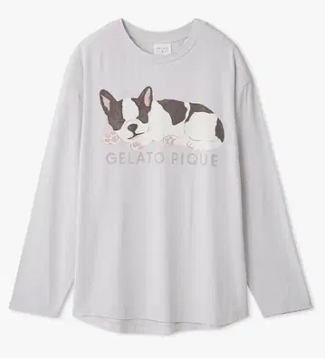 젤라또피케 SLEEPING DOG 원 포인트 롱 T 프렌치 불독