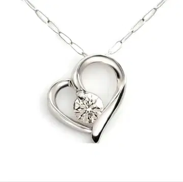 플라티나 다이아몬드 하트 목걸이