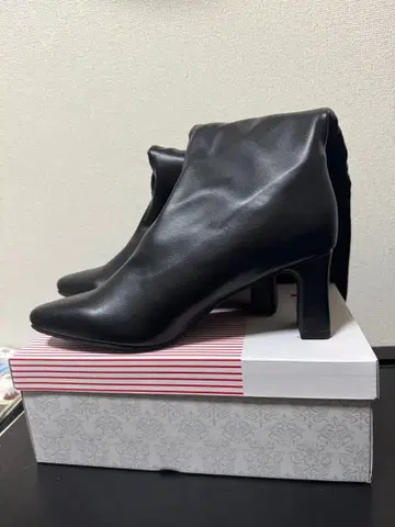 블랙 롱 부츠 중간 힐 LL 사이즈