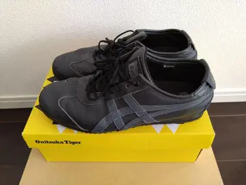 오니츠카타이거 가죽 스니커즈 블랙/다크 그레이 27cm