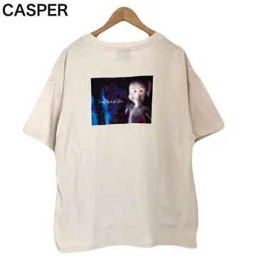 CASPER 영화 T셔츠 백 프린트 캐릭터 여성용 베이지