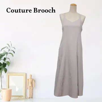 zC237 [ M ] Couture Brooch 무지 원피스 슬리브리스