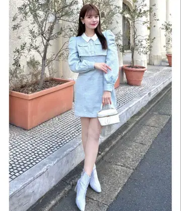 dazzlin 트위드 도킹 미니 원피스