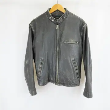 VINTAGE 천연 가죽 소가죽 가죽 싱글 라이더 자켓 구제 의류