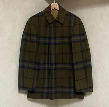 50s pendleton 울 리버서블 스텐카라 코트 체크 무늬