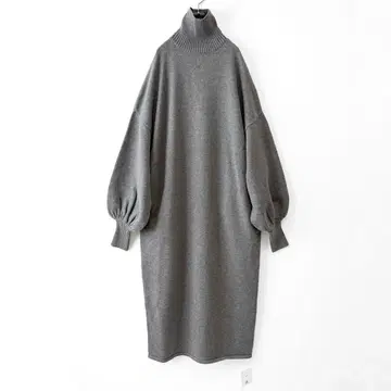 새상품 y/m 벌룬 슬리브 터틀넥 니트 원피스 빅 실루엣