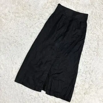 Mila Owen A라인 슬릿풍 블랙 린넨 시원한 스커트