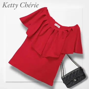 케티셰리 프릴 슬리브리스(M) 빨간색 케이프 리브 고급 화려함 우아함