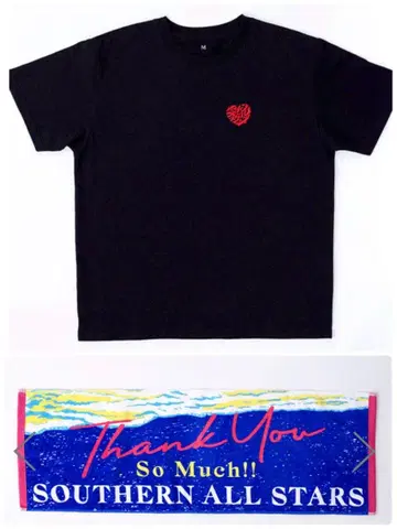 블랙 XL 티셔츠 빨간 하트 투어 타월 THANK YOU SO MUCH