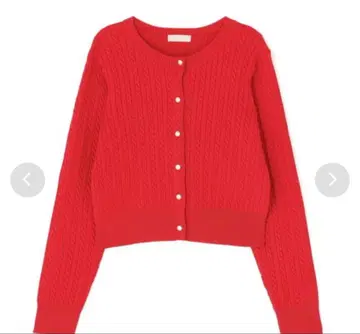 FREE'S MART 케이블 니트 가디건 빨간색