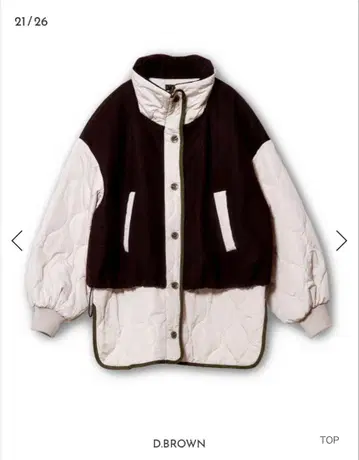 [ OSMOSIS ] 퀼팅 레이어드 숏코트 ( D.BROWN )