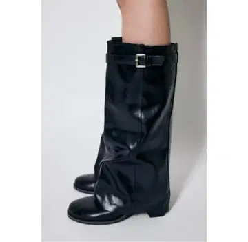 마우지 커버 롱부츠 moussy 블랙 23.5cm