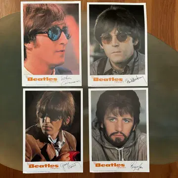 레어 Beatles 비틀즈 인쇄 사인 포함 사진 포스터 레어