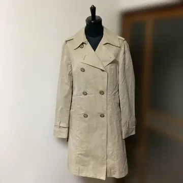 베이지 더블 브레스트 트렌치코트 IENA