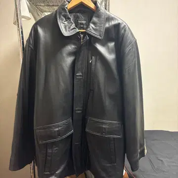 블랙 가죽 코트 LL 사이즈