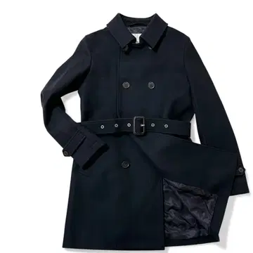 새상품급 매킨토시 트렌치코트 블랙 36 더블 울코트