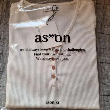 ason 아즈온 V넥T셔츠 화이트 긴팔 M사이즈 화이트