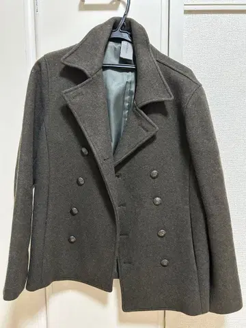 울 다크 그레이 피 코트