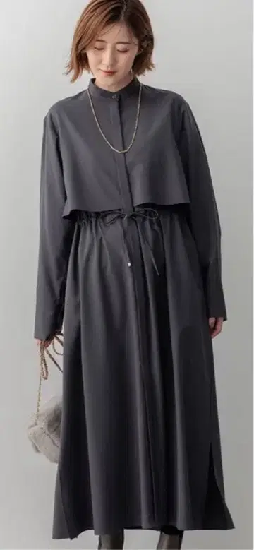 23구 셔츠 원피스 허리 리본