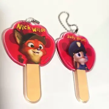 [새상품급] 주토피아 아크릴 키링 닉 주디 2개 세트