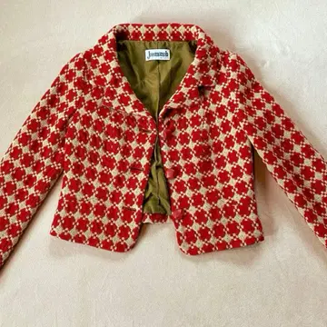 호코모모라 글렌체크 올 패턴 숏 자켓