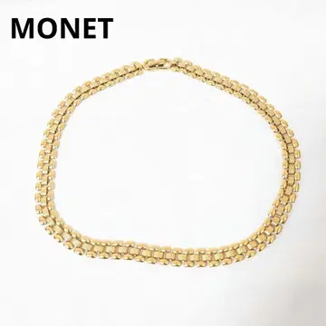 MONET 목걸이 빈티지 골드 넓은 체인 목걸이