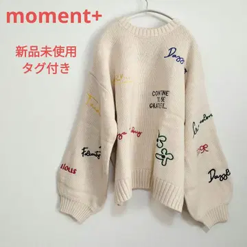 moment+ 모먼트플러스 택 포함 미사용 새상품 자수 니트 풀오버